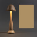 Mushroom Wood Table Lamp Touch Dimming