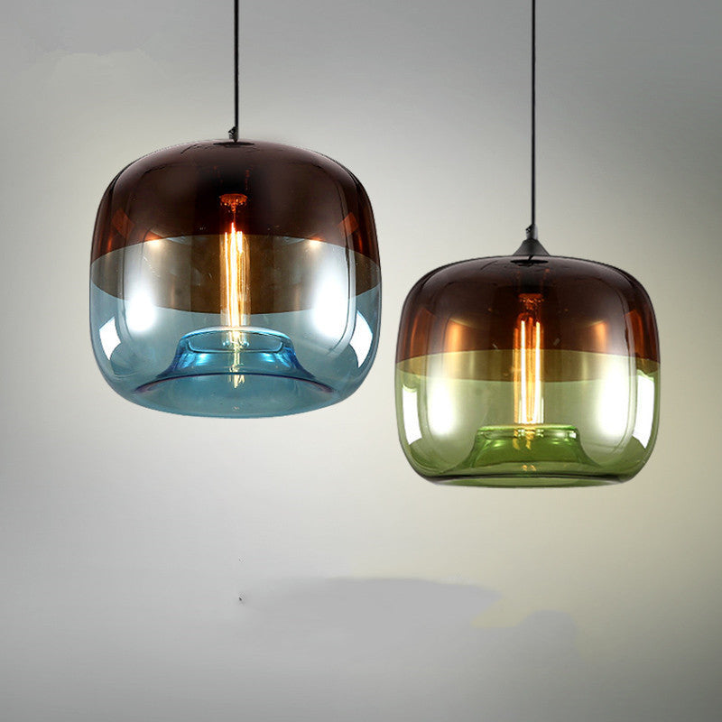 Retro colored glass chandelier