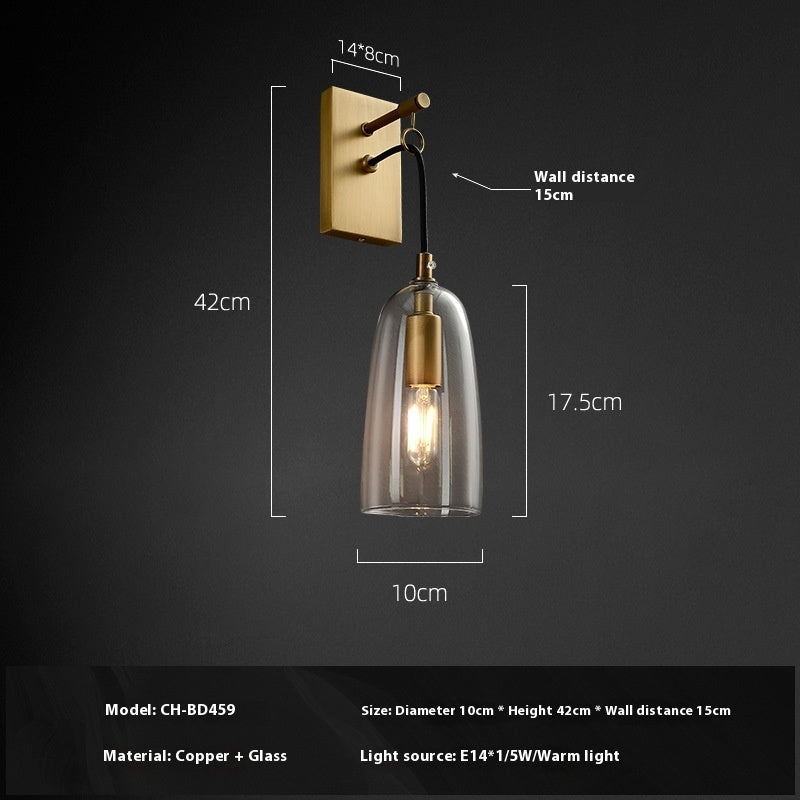 Copper Background Wall Lamp Living Room Bedroom Bedside Lamp