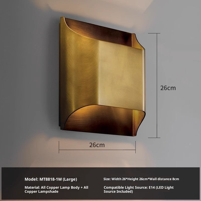 Minimalist Full Copper Wall Lamp