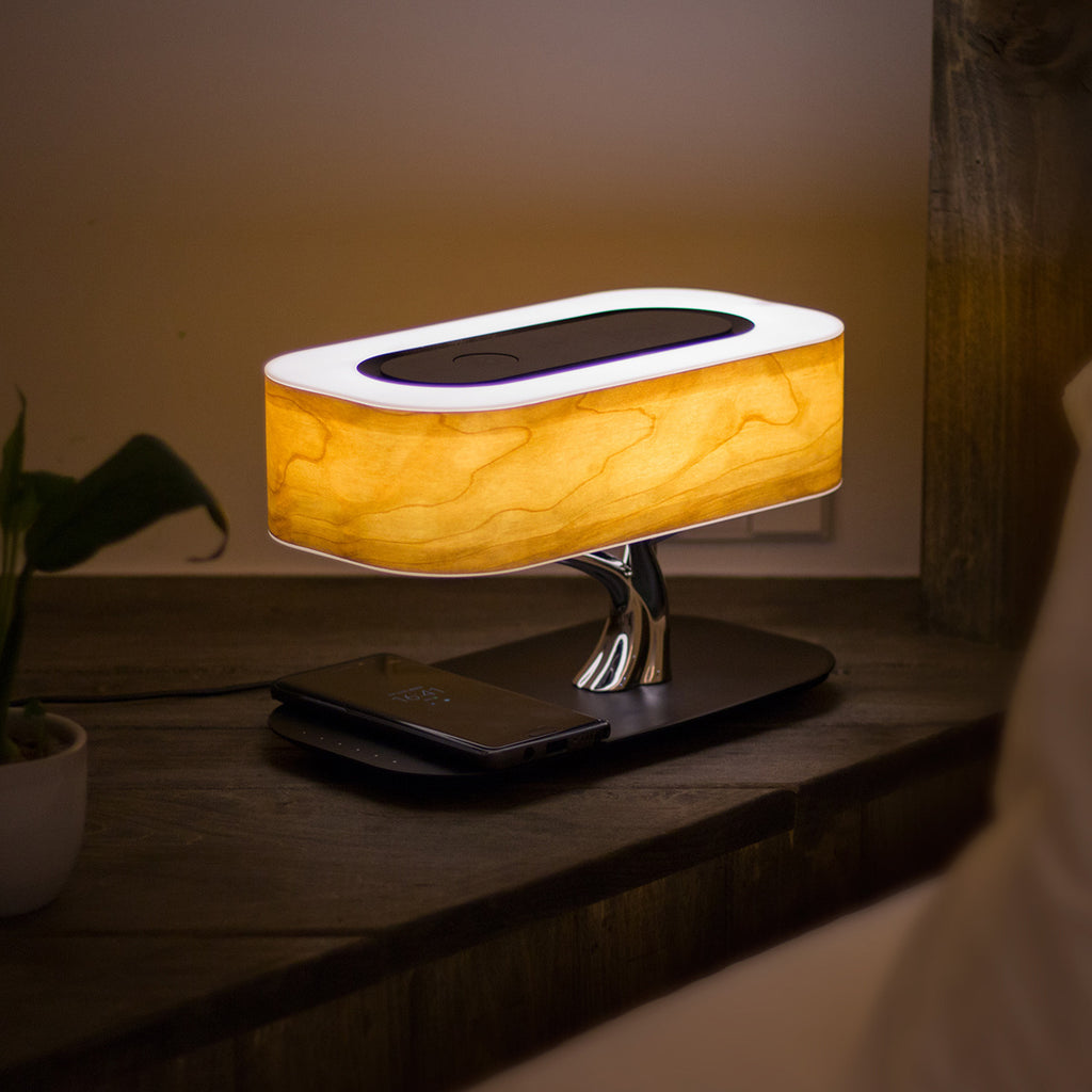 Bureaulamp boommodel met speaker en oplader