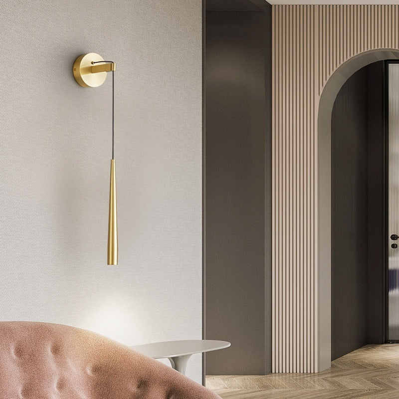 All-copper Minimalist Pendant Bedside Wall Lamp