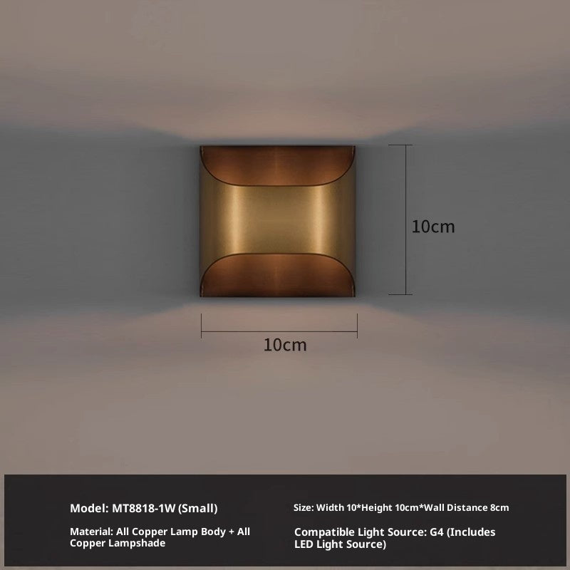 Minimalist Full Copper Wall Lamp