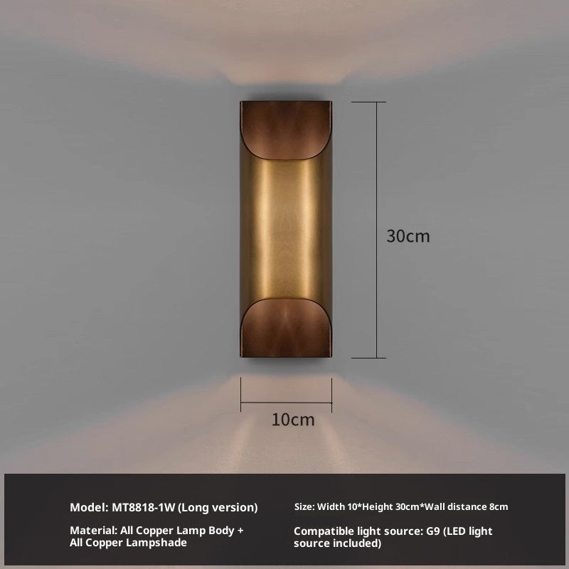 Minimalist Full Copper Wall Lamp