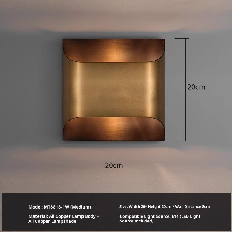 Minimalist Full Copper Wall Lamp